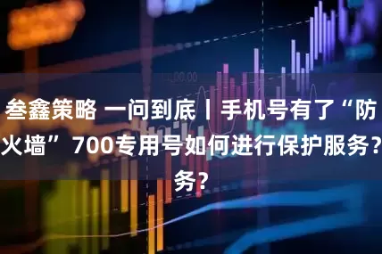 叁鑫策略 一问到底丨手机号有了“防火墙” 700专用号如何进行保护服务？